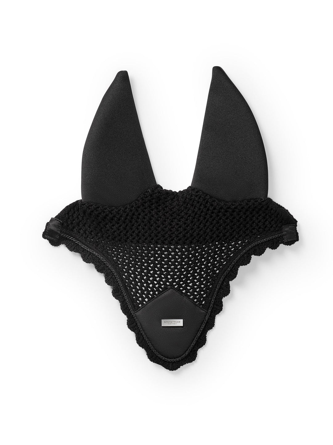 Equestrian Stockholm Soundless Fly Hood Black Silver - Ear Bonnet - Kingdom Equestrian