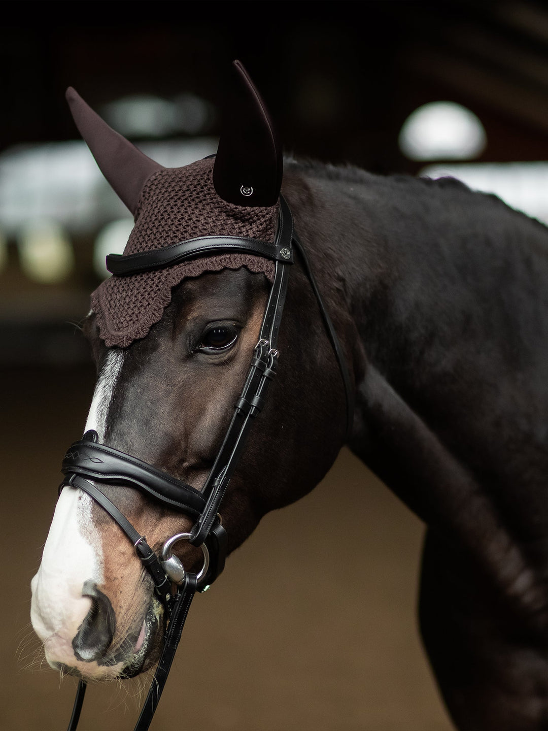 Equestrian Stockholm Soundless Fly Hood Clean Brown - Ear Bonnet - Kingdom Equestrian