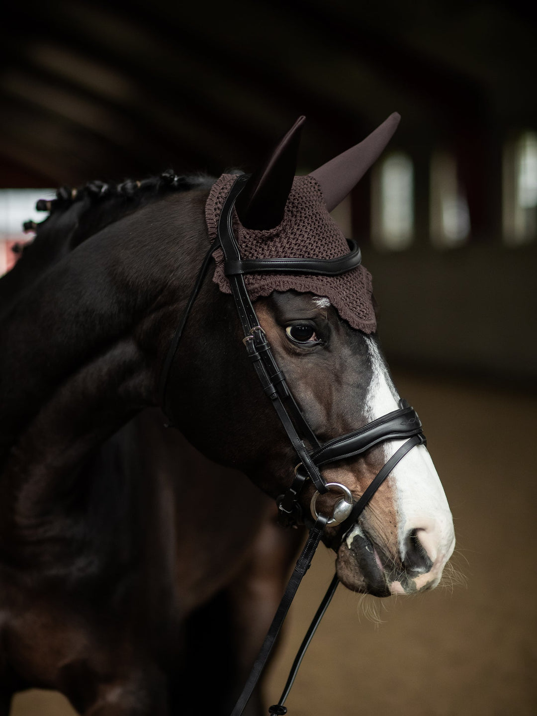 Equestrian Stockholm Soundless Fly Hood Clean Brown - Ear Bonnet - Kingdom Equestrian