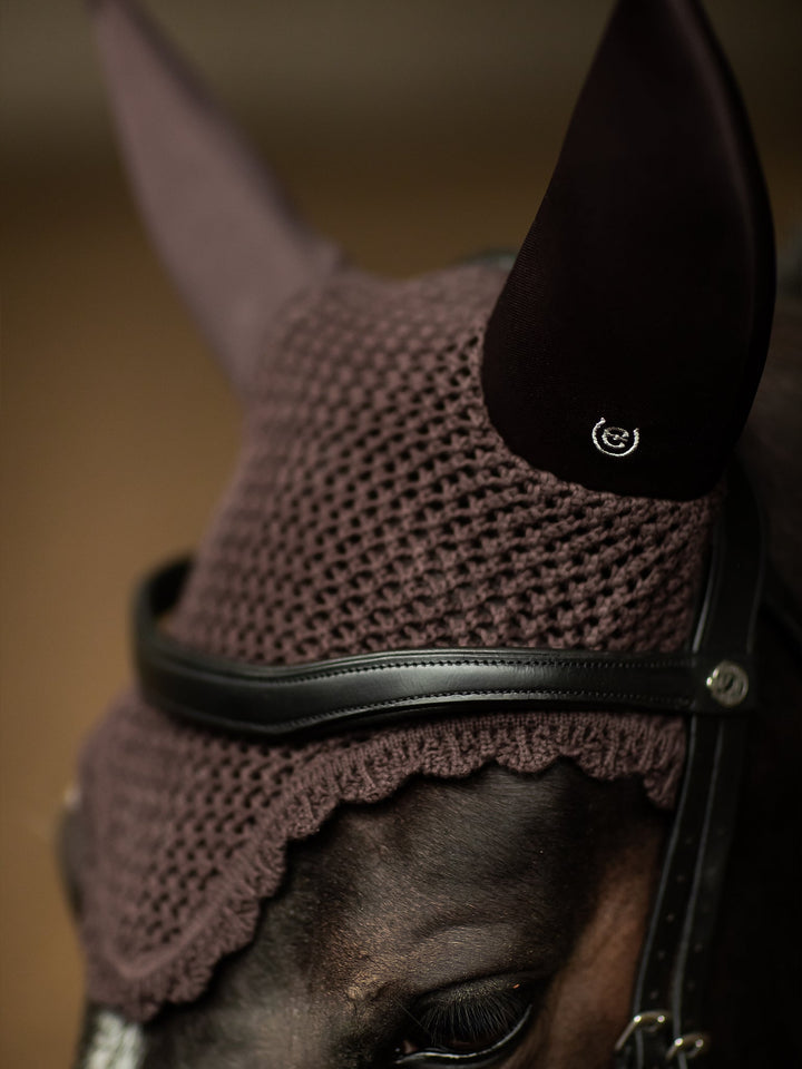 Equestrian Stockholm Soundless Fly Hood Clean Brown - Ear Bonnet - Kingdom Equestrian