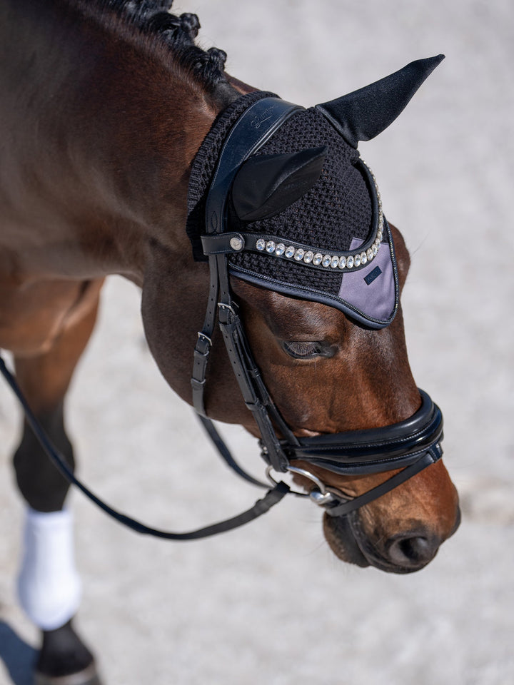 Equestrian Stockholm Soundless Fly Hood Modern Dark Violet - Ear Bonnet - Kingdom Equestrian