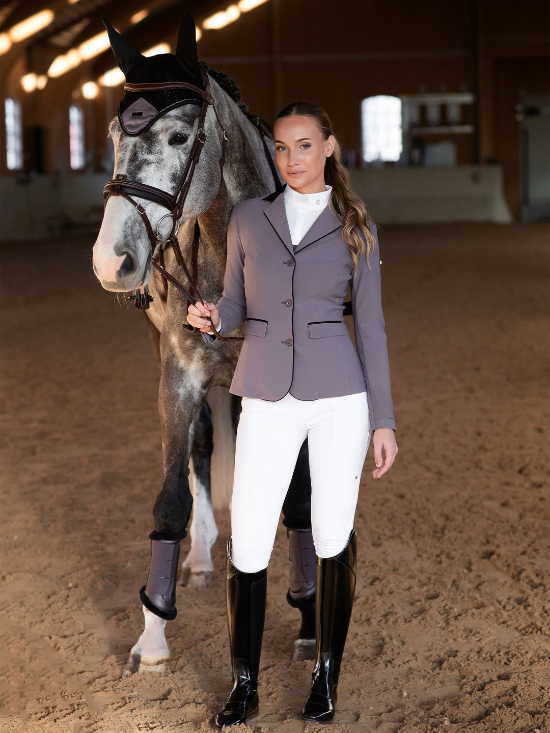 Equestrian Stockholm Soundless Fly Hood Modern Dark Violet - Ear Bonnet - Kingdom Equestrian