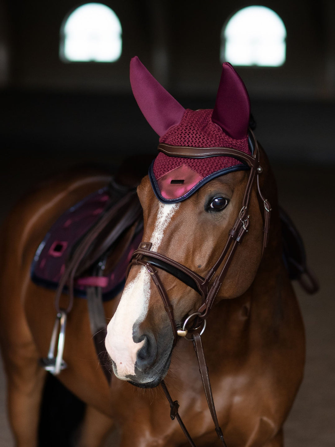Equestrian Stockholm Soundless Fly Hood Modern Twill Luxe - Ear Bonnet - Kingdom Equestrian