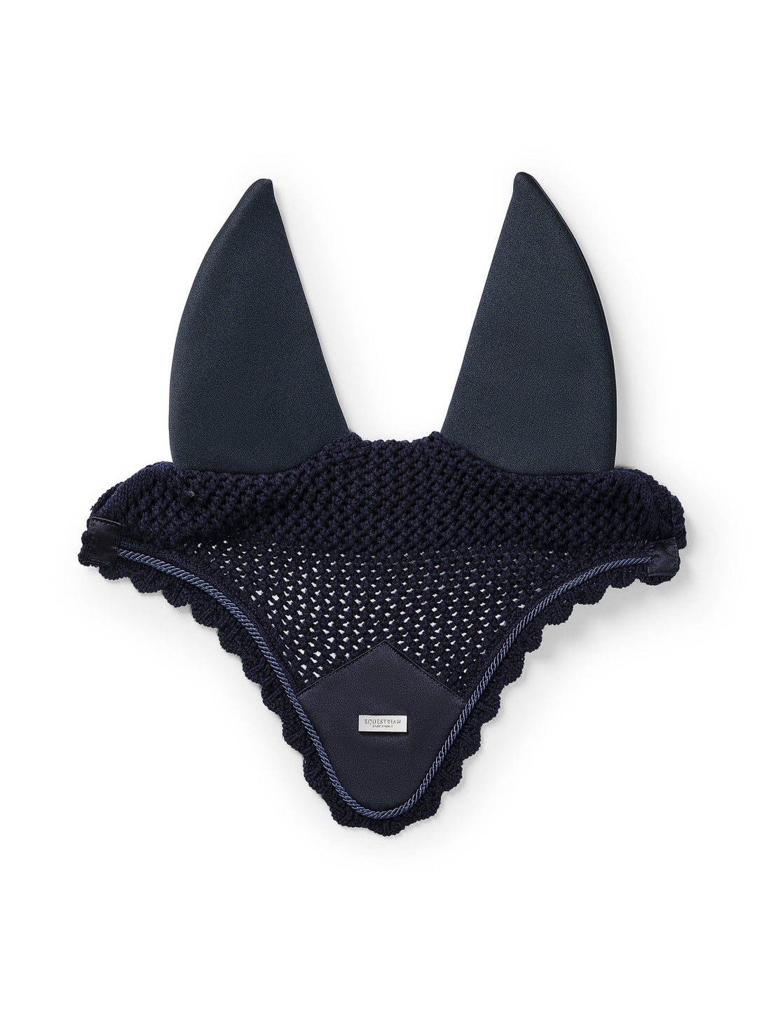 Equestrian Stockholm Soundless Fly Hood Navy Silver - Ear Bonnet - Kingdom Equestrian