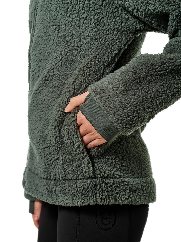 Equestrian Stockholm Teddy Fleece Jacket Avenue Green - Riding Jacket - Kingdom Equestrian