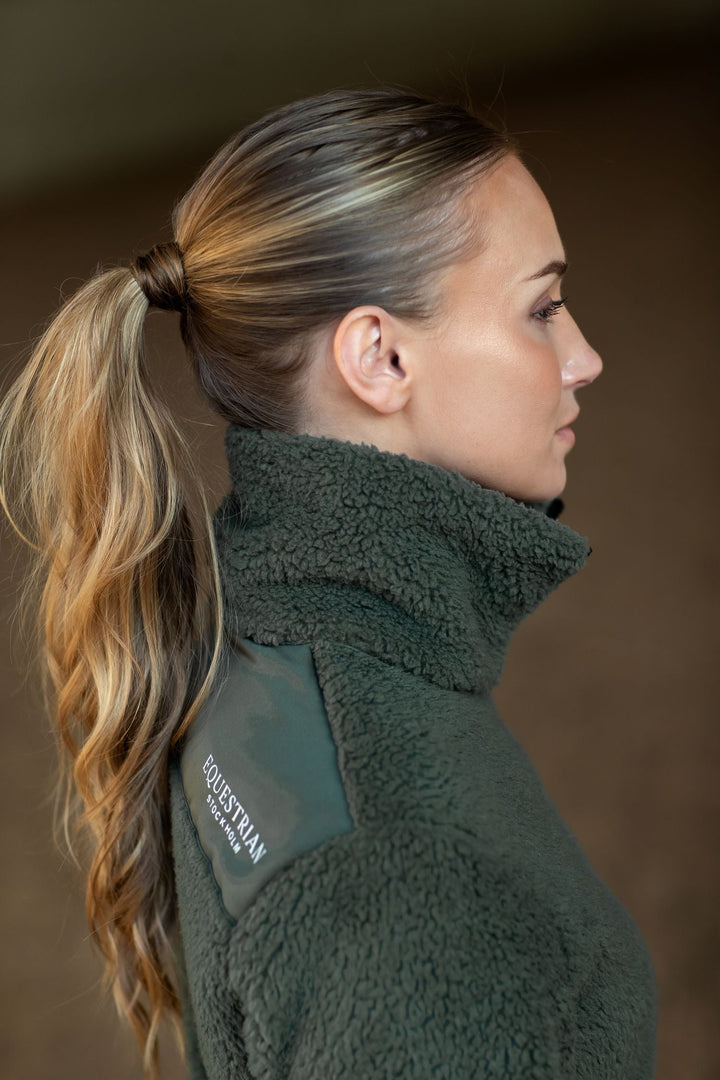 Equestrian Stockholm Teddy Fleece Jacket Avenue Green - Riding Jacket - Kingdom Equestrian