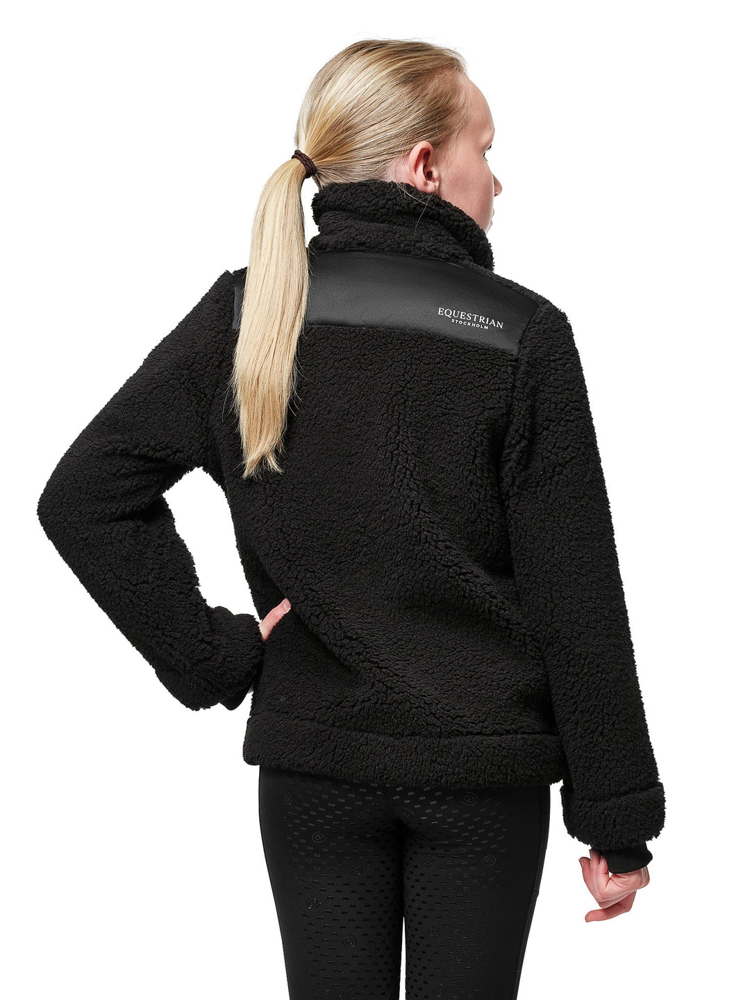 Equestrian Stockholm Teddy Fleece Jacket Young Rider Black - Teddy Fleece Jacket Young Rider - Kingdom Equestrian