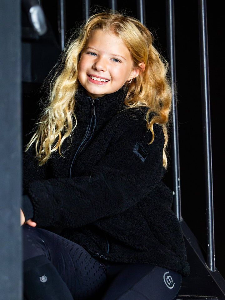 Equestrian Stockholm Teddy Fleece Jacket Young Rider Black - Teddy Fleece Jacket Young Rider - Kingdom Equestrian