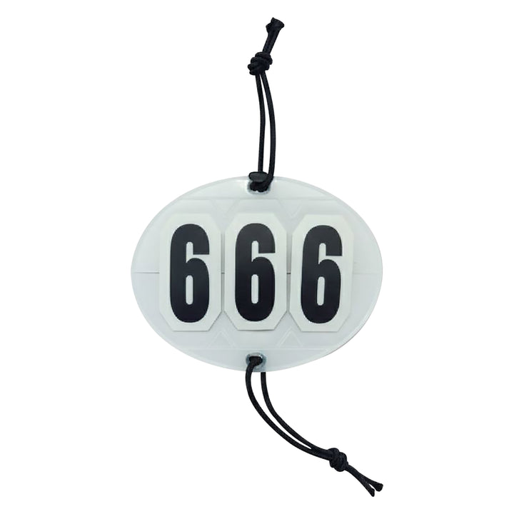 Imperial Riding Head Number Square 3-digit - White