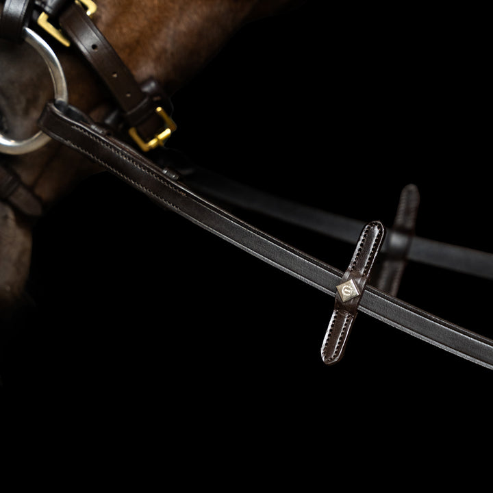 Imperial Riding Reins Rubber with Nylon Insert - Dark Brown