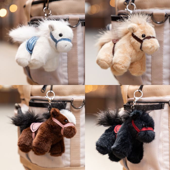 Imperial Riding Keychain Fluffy - plush horse keyring in white, tan, brown and black colourways