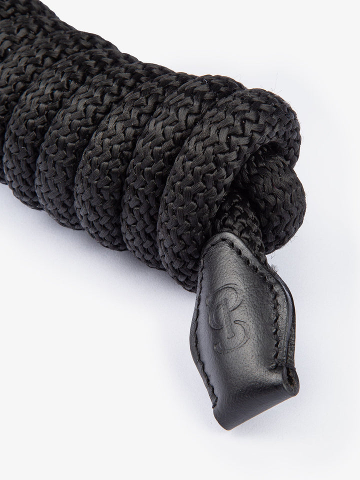 PS of Sweden Lead Rope - Black, close-up of the leather end