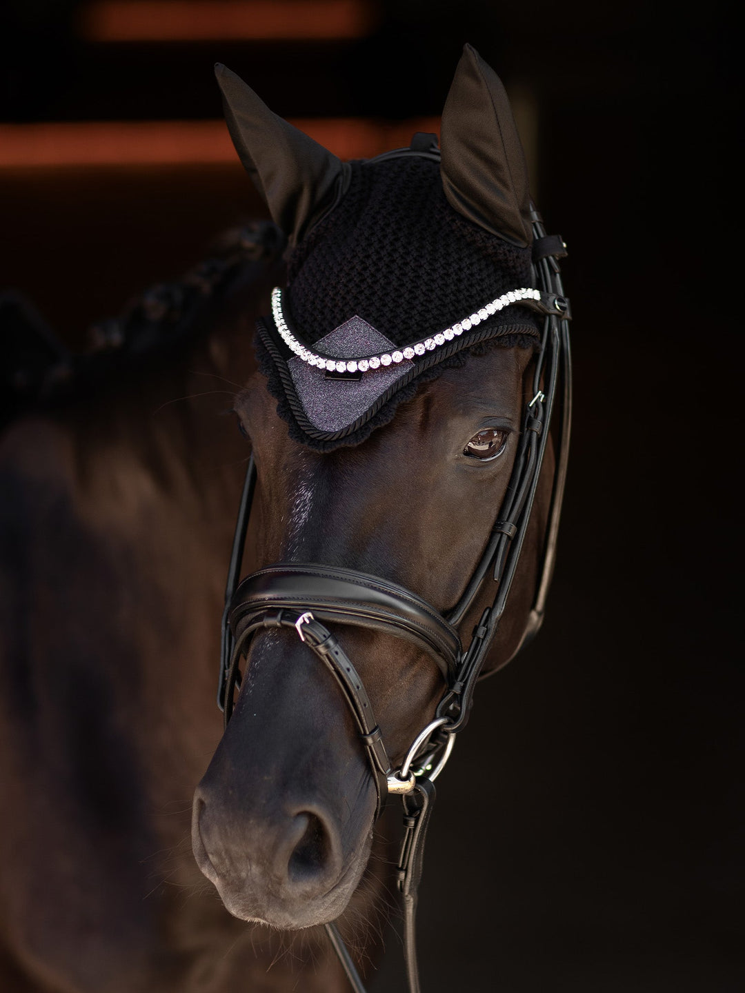 Equestrian Stockholm Fly Hood Purple Glimmer