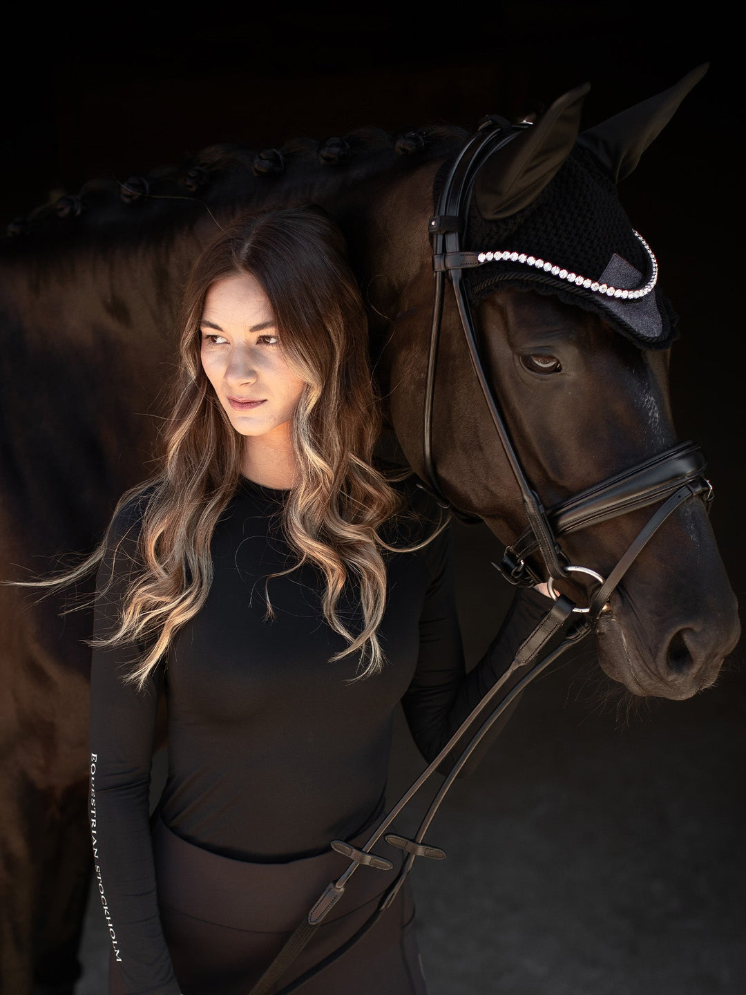 Equestrian Stockholm Fly Hood Purple Glimmer